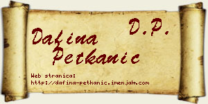 Dafina Petkanić vizit kartica